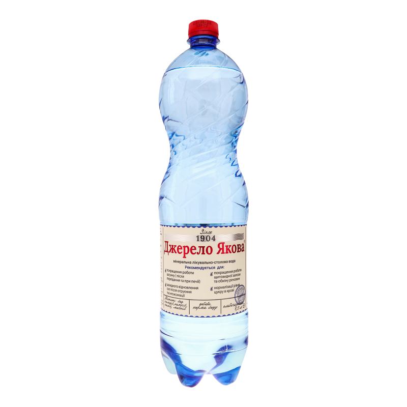 Вода питна ДЖЕРЕЛО ЯКОВА, слабогазована, 1,5л